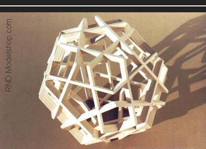 Dodecahedron sculpture with 12 great pentagons & 12 small pentagons (60pc)