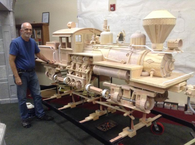 One-Quarter actual scale animated wood train trade show display model 